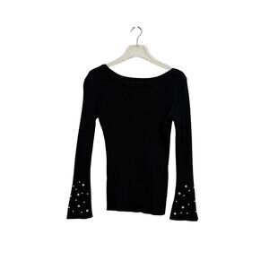 Venus Beaded Sweater in Black Size Medium